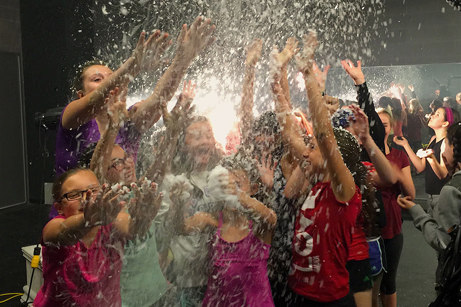 group of kids with foam