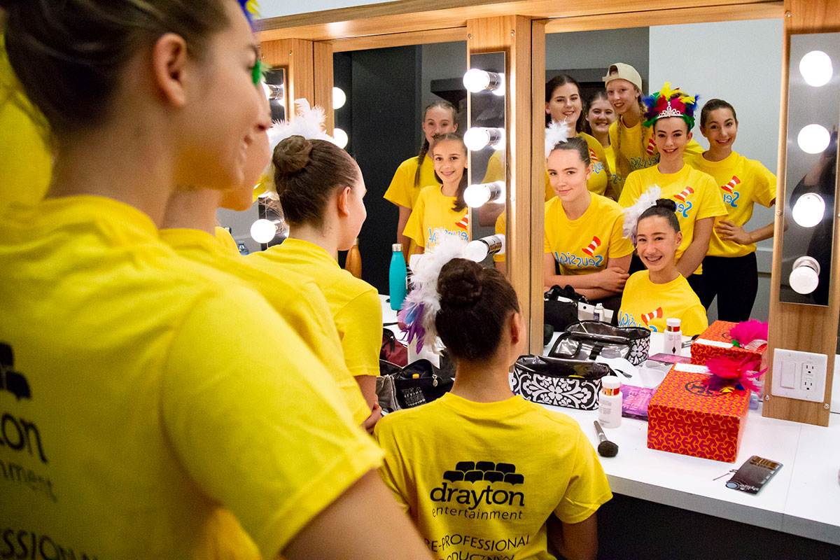 female students in a dressing room