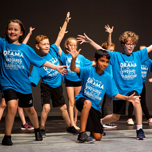 group of kids dancing