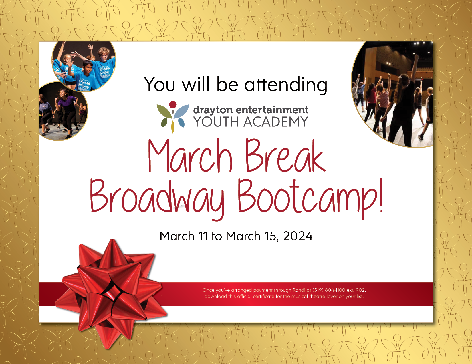 Gift Certificate Drayton Entertainment Youth Academy